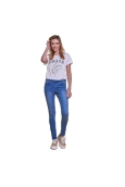 Les Petites Bombes jeans taille haute Lou bleu