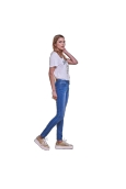 Les Petites Bombes jeans taille haute Lou bleu