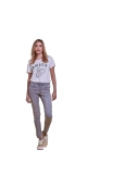 Les Petites Bombes jeans taille haute Lou light grey