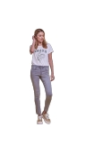 Les Petites Bombes jeans taille haute Lou light grey