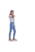 Les Petites Bombes jeans taille haute Lou light blue