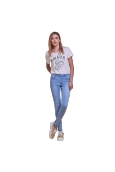 Les Petites Bombes jeans taille haute Lou light blue