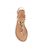 LPB Tongs Cuir Badria Print Beige Léopard