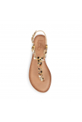 LPB Tongs Cuir Badria Print Beige Léopard