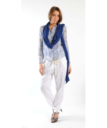 CHEMISE CRISTINA ARABESQUE BLEUE