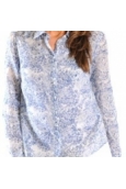 CHEMISE CRISTINA ARABESQUE BLEUE