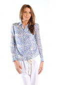 CHEMISE CRISTINA ARABESQUE BLEUE