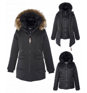 Schott PARKA FEMME 3 EN 1 DOUDOUNE AMOVIBLE SCHOTT  JKTJANELLW Noir