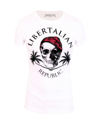 T-Shirt  Libertalia-Républic Red Logo Blanc