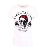 T-Shirt  Libertalia-Républic Red Logo Blanc