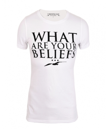 T-Shirt  Libertalia-Républic What are your beliefs blanc