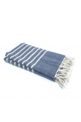 Fouta Marine rayure Blanc