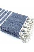 Fouta Marine rayure Blanc