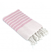 Fouta Rose rayure Blanc