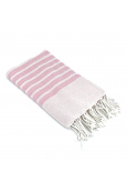 Fouta Rose rayure Blanc