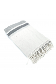 Fouta Blanc motif Gris