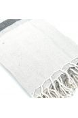 Fouta Blanc motif Gris Noir