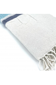 Fouta Blanc motif Bleu Bleu Marine