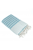 Fouta Blanc rayure Bleu