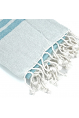 Fouta Blanc rayure Bleu