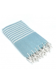 Fouta Bleu rayure Blanc