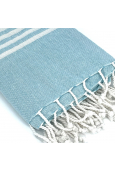 Fouta Bleu rayure Blanc