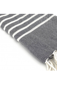 Fouta Noir rayure Blanc