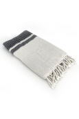 Fouta Blanc motif Noir