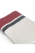 Fouta Blanc motif Rouge Noir