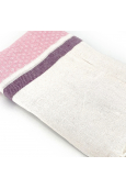 Fouta Blanc motif Rose Violet