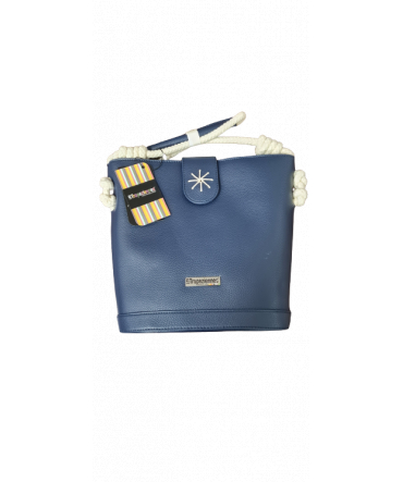 Tropéziennes Sac Porte main bandoulière corde BAU02 NAVY BLUE