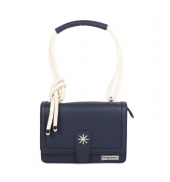 Tropéziennes Sac à rabat bandoulière corde BAU03 NAVY BLUE