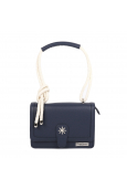 Tropéziennes Sac à rabat bandoulière corde BAU03 NAVY BLUE