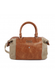 Tropéziennes Sac Bowling GAL01- TAUPE bandoulière dorée