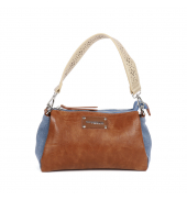 Tropéziennes Sac travers format pochette GAL04- DENIM bandoulière Argent