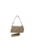 Tropéziennes Sac travers format pochette GAL04- TAUPE bandoulière dorée