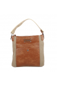 Tropéziennes Sac Besace GAL05- TAUPE bandoulière dorée