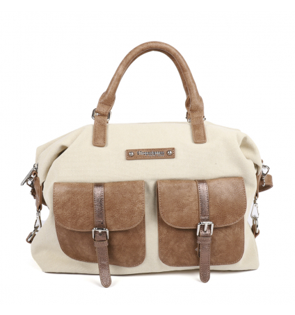 Tropéziennes Sac à main MOL01- BEIGE bandoulière amovible, 2 poignées