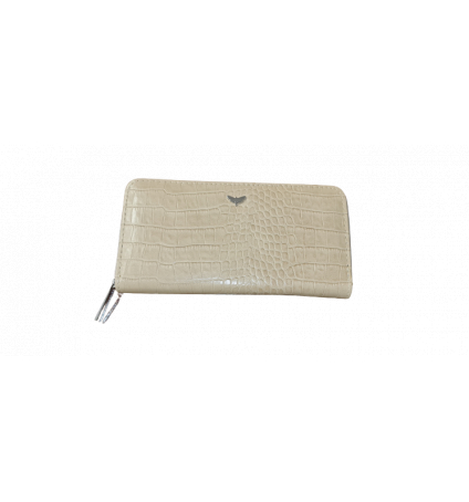 LPB PORTEFEUILLE AUGUSTA CROCO BEIGE