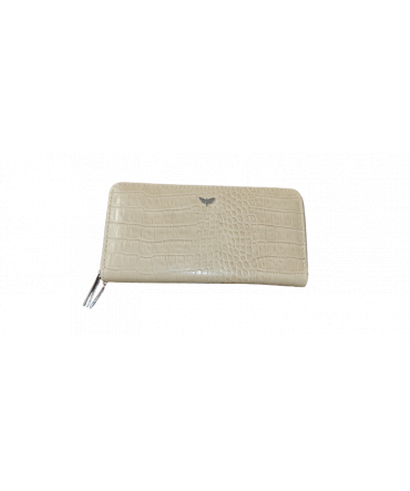 LPB PORTEFEUILLE AUGUSTA CROCO BEIGE