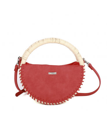 Tropéziennes Sac rond osier rouge T-SEY01