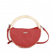 Tropéziennes Sac rond osier rouge T-SEY01