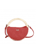 Tropéziennes Sac rond osier rouge T-SEY01