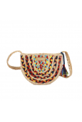 Tropéziennes sac demi lune Jute multicolor T-CHE03