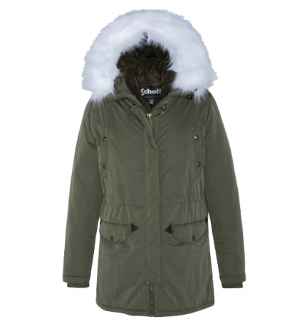 SCHOTT PARKA N3B FAUSSE FOURRURE CAPUCHE JKTEVERESTW  KAKI