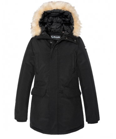 SCHOTT PARKA CAPUCHE FAUSSE FOURRURE JKTNELLYW BLACK