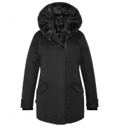 SCHOTT PARKA LONGUE FEMME MILITAIRE A CAPUCHE JKTBILLIE2W  BLACK