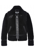 SCHOTT B-3 BI-MATIERE CUIR LAINE LCW1256 BLACK