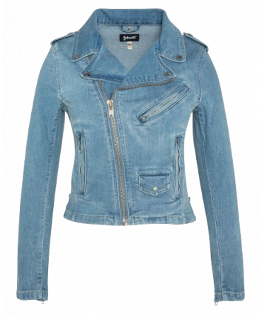 SCHOTT BLOUSON PERFECTO DENIM SANS CEINTURE  JKTWJANISX Bleach 