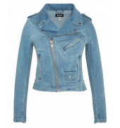 SCHOTT BLOUSON PERFECTO DENIM SANS CEINTURE  JKTWJANISX Bleach 